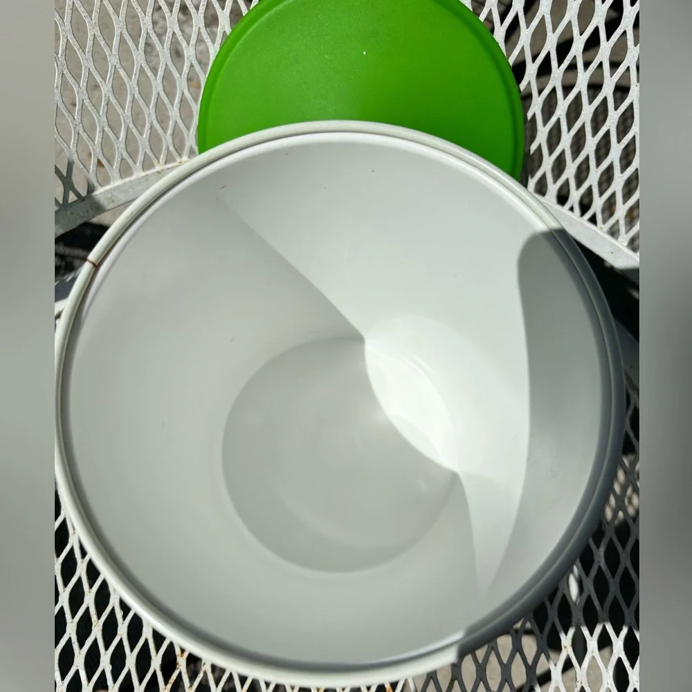 Vintage Retro Authentic 1970’s Bubble Font Lime Green Mid Century Ice Bucket